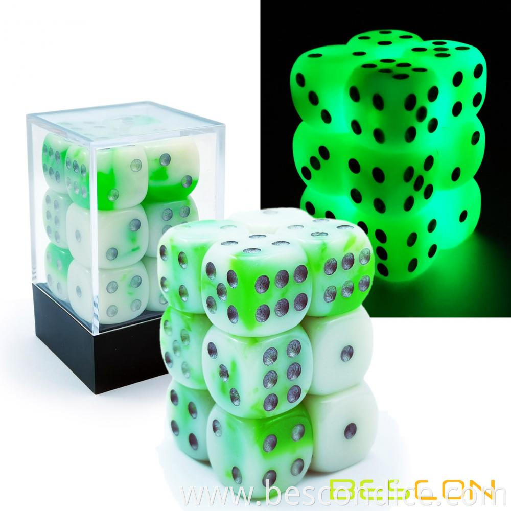 Luminous Jade Glowing 6 Sides Dice 1